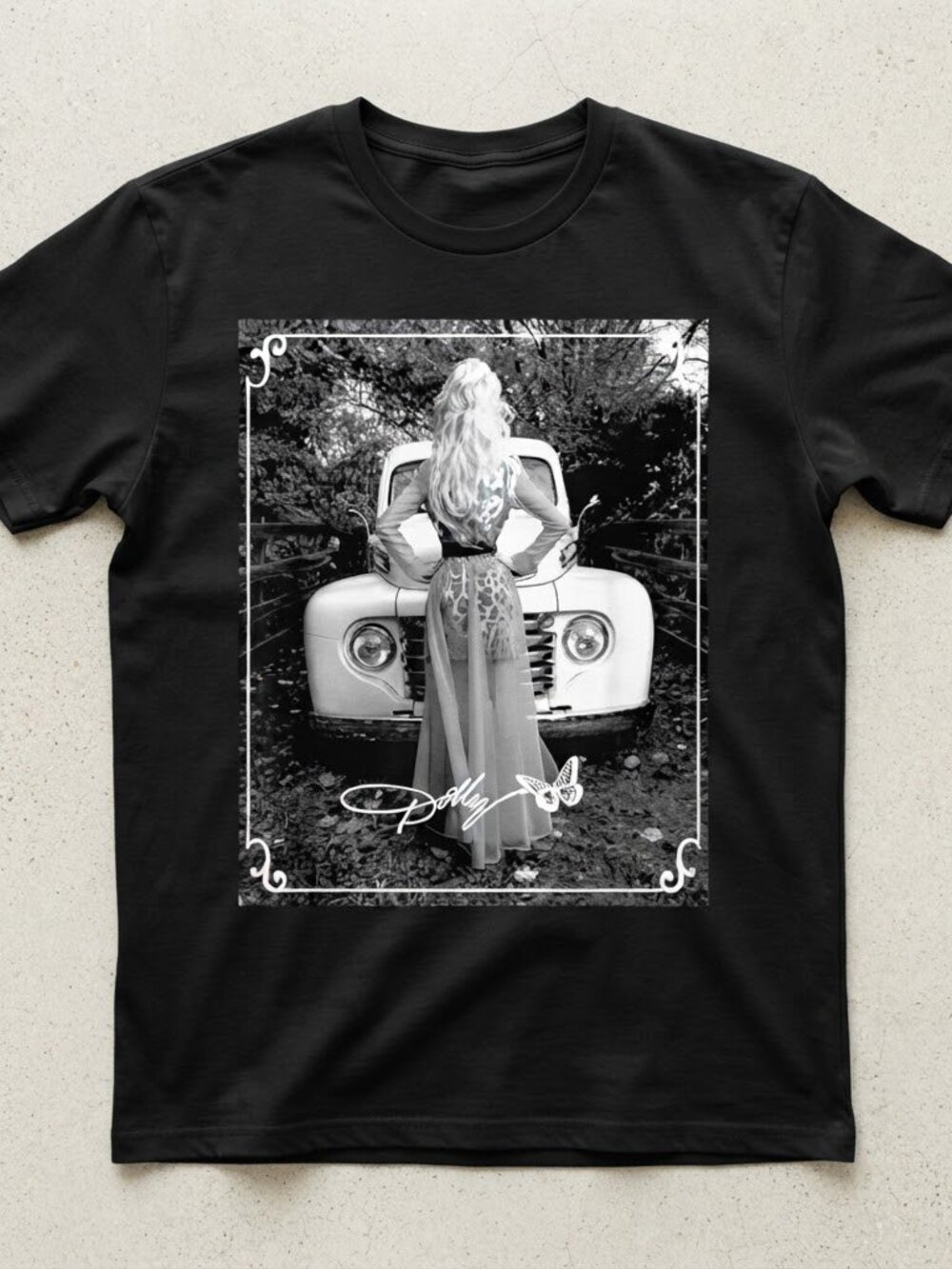Dolly Parton Vintage Truck Country Music Black T-Shirt S-4XL